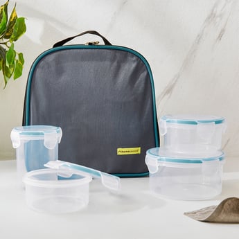 Korobka Set of 4 Polypropylene Lunch Boxes with Bag