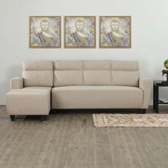 Helios Emily Melody Fabric 3-Seater Left Corner Sofa with Chaise - Beige