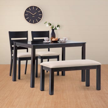 Montoya Rubber Wood 4-Seater Dining Set with Chairs and Bench - Brown