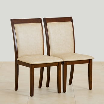 Harmony Sia Set of 2 Faux Leather Dining Chairs - Beige