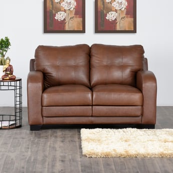 Vista Half Leather 2-Seater Sofa - Brown