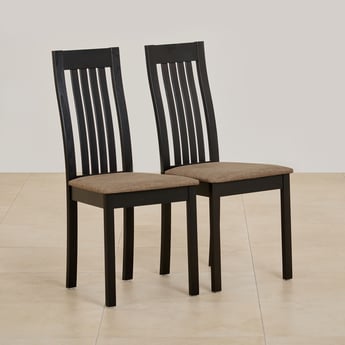 Helios Diana Set of 2 Solid Wood Dining Chairs - Brown