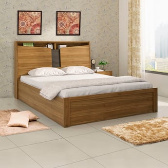 Quadro Flex King Bed with Hydraulic Storage - Brown