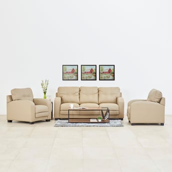 Vista Half Leather 3+1+1 Seater Sofa Set - Beige