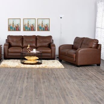 Vista Half Leather 3+2 Seater Sofa Set - Brown