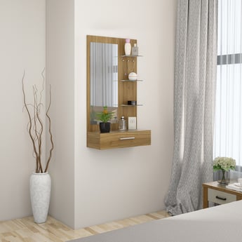 Quadro Wall Mounted Dresser Mirror with Drawer - Brown