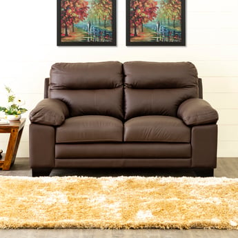 Winchester Half Leather 2-Seater Sofa - Brown