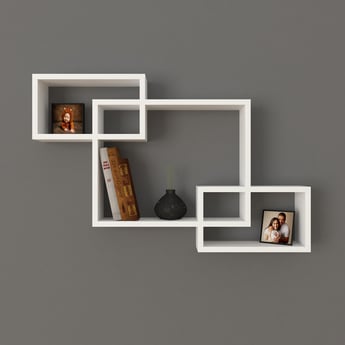 Helios Reynan Intersecting Wall Shelf - White