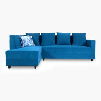 Helios Ciro Fabric 3-Seater Left Corner Sofa with Chaise - Blue