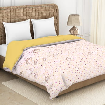 SPACES Geostance Pink Printed Cotton Queen Quilt - 224x270cm