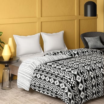 PORTICO Marvella Black Printed Cotton Double Bed Comforter - 220x240cm