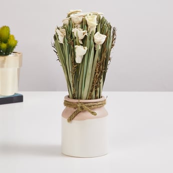Corsica Eden Artificial Mini Roses in Ceramic Pot