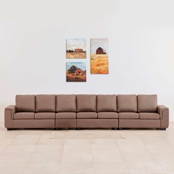 Signature Fabric 7-Seater Sectional Sofa - Brown