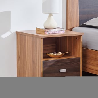 Helios Vincent Bed Side Table with Drawer - Brown