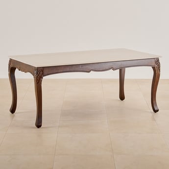 Victoria Marble Top 6-Seater Dining Table - Brown