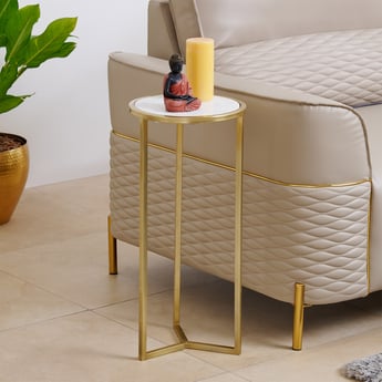 Alexa Marble Top Cocktail Table - Gold