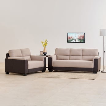 Helios Fiona Fabric 3+2 Seater Sofa Set - Brown and Beige