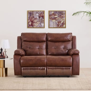 Blake Half Leather 2-Seater Electrical Recliner - Brown