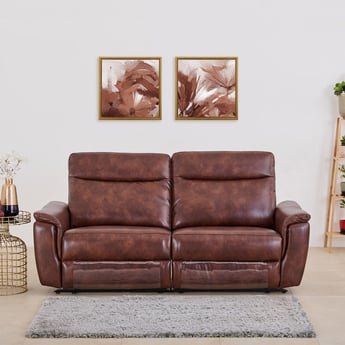 Darwin Faux Leather 3-Seater Recliner - Brown