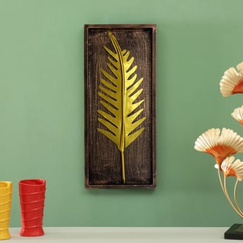 VEDAS Tally Metal and Wood Palm Leaf Framed Wall Art