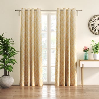 Crystal Set of 2 Embroidered Burnout Sheer Door Curtains