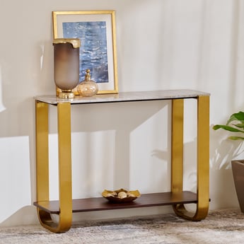Alexander Marble Top Console Table - Gold