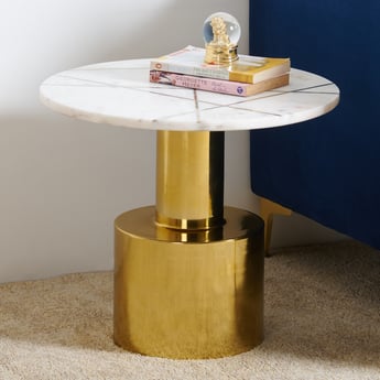 Salisbury NXT Marble Top End Table - Gold