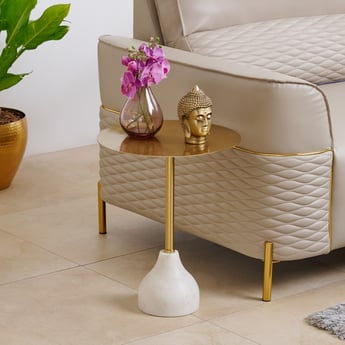 August Marble Accent Table - Gold