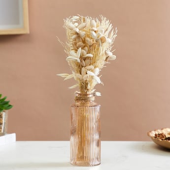 Corsica Eden Artificial 3-Petal Flowers in Glass Vase