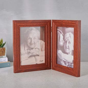 Sepia Set of 2 Wooden Foldable Photo Frames - 18x12cm