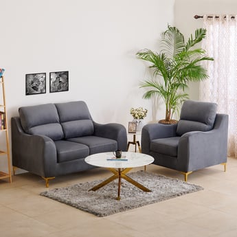 Bianca Velvet 2+1 Seater Sofa Set - Grey