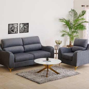 Bianca Velvet 3+1 Seater Sofa Set - Grey