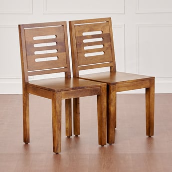 Adana NXT Set of 2 Mango Wood Dining Chairs- Brown