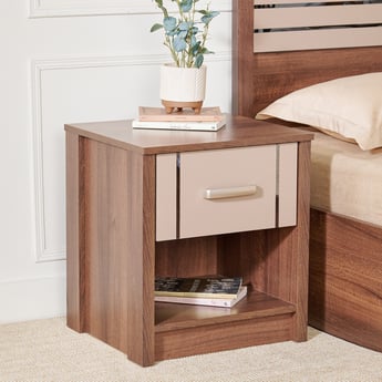 Leon Bed Side Table with Drawer - Brown