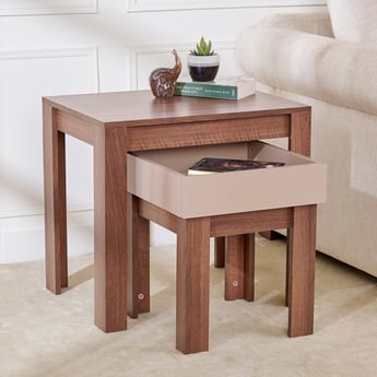 Leon Nest of 2 Tables - Brown