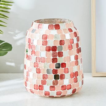 Corsica Glass Mosaic Patterned Hurricane Candle Holder