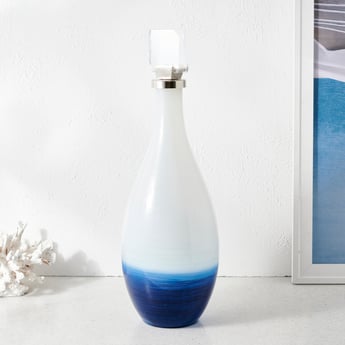 Splendid Santorini Glass Decorative Decanter with Acrylic Stopper