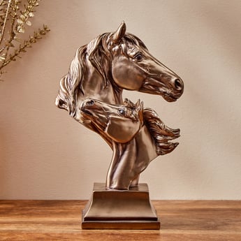 Jaguar Polyresin Horse Heads Figurine