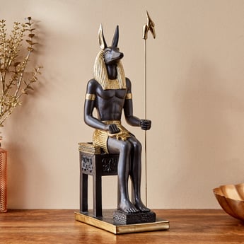Jaguar Polyresin Egyptian Anubis Sitting Figurine