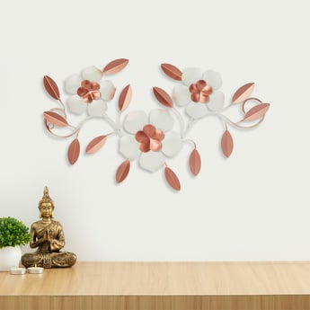 Iliano Metal Flowers and Leaves Wall Accent