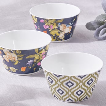 Mandarin Botanica Set of 3 Bone China Printed Serving Bowls - 470ml