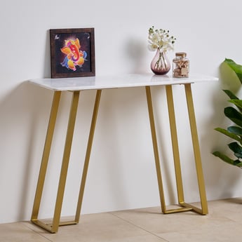Aristo Marble Top Console Table - White