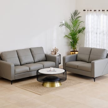 Madison Half Leather 3+2 Seater Sofa Set - Grey