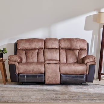 Aries Faux Leather 2-Seater Rocking Recliner - Brown