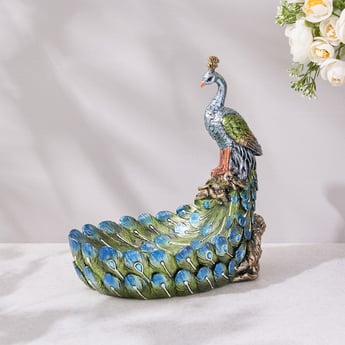 Mayur Polyresin Decorative Peacock Bowl