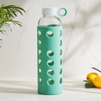 Atlantis Bowen Glass Water Bottle with Pouch - 600ml