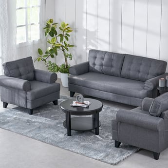 Helios California Fabric 3+1+1 Seater Sofa Set - Grey