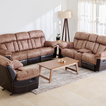 Aries Faux Leather 3+2+1 Seater Recliner Set - Brown