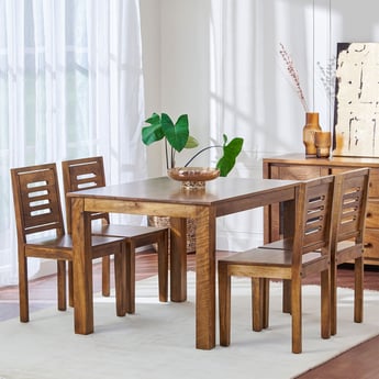 Adana NXT Mango Wood 4-Seater Dining Set with Chairs - Brown