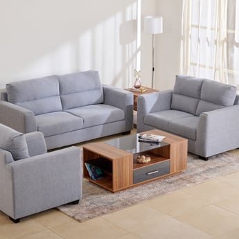 Ellora Fabric 3+2+1 Seater Sofa Set - Grey